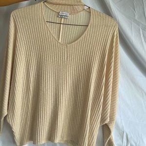 Urban Outfitters Ribbed Cream Flowy Long Sleeve